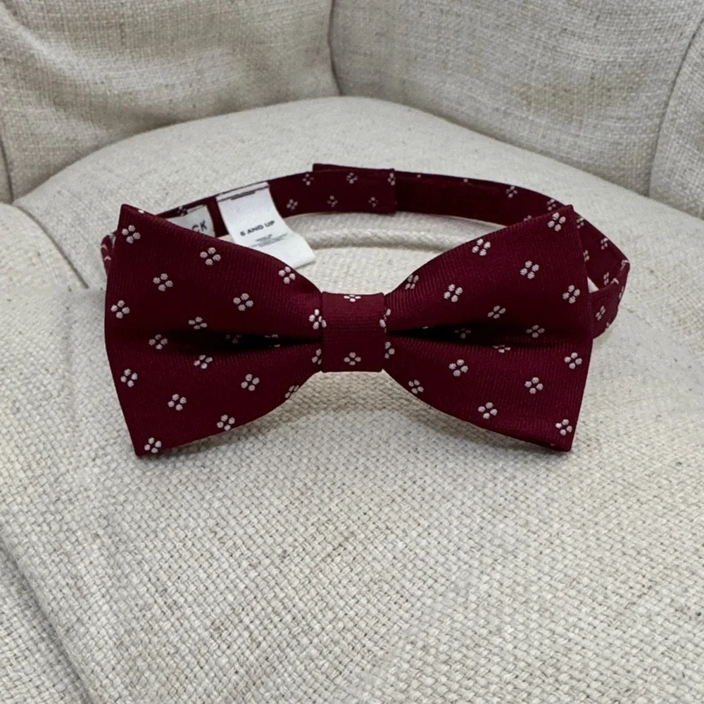 Janie and Jack Burgundy Patterned Bow Tie